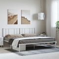 vidaXL, vidaXL Bettgestell mit Kopfteil Metall Weiß 193x203 cm