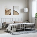 vidaXL, vidaXL Bettgestell mit Kopf- und Fußteil Metall Weiß 183x213 cm