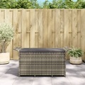 vidaXL, vidaXL Gartenbank mit Kissen Grau 116x46x57 cm Poly Rattan