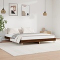vidaXL, vidaXL Bettgestell Braun Eichen-Optik 200x200 cm Holzwerkstoff