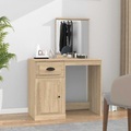 vidaXL, vidaXL Schminktisch mit Spiegel Sonoma-Eiche 90x50x132,5 cm