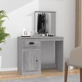 vidaXL, vidaXL Schminktisch mit Spiegel Grau Sonoma 90x50x132,5 cm