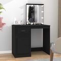vidaXL, vidaXL Schminktisch mit LED Schwarz 90x50x132,5 cm Holzwerkstoff