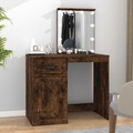 vidaXL, vidaXL Schminktisch mit LEDs Räuchereiche 90x50x132,5 cm Holzwerkstoff