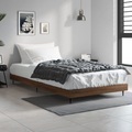 vidaXL, vidaXL Bettgestell Braun Eichen-Optik 90x200 cm Holzwerkstoff