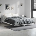 vidaXL, vidaXL Bettgestell Hochglanz-Weiß 140x190 cm Holzwerkstoff