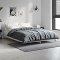 vidaXL, vidaXL Bettgestell Grau Sonoma 140x190 cm Holzwerkstoff