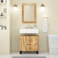 vidaXL, vidaXL Waschbeckenunterschrank Massivholz Mango und Holzwerkstoff