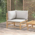 vidaXL, vidaXL Garten-Ecksofa mit Hellgrauen Kissen Bambus
