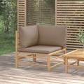 vidaXL, vidaXL Garten-Ecksofa mit Taupe Kissen Bambus