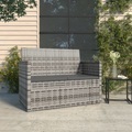 vidaXL, vidaXL Gartenbank mit Kissen Grau 105 cm Poly Rattan