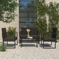 vidaXL, vidaXL Gartenbank mit Kissen Schwarz 106 cm Poly Rattan