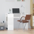 vidaXL, vidaXL Schreibtisch Hochglanz-Weiß 100x55x75 cm Holzwerkstoff