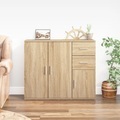 vidaXL, vidaXL Sideboard Sonoma-Eiche 91x29,5x75 cm Holzwerkstoff
