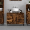 vidaXL, vidaXL Waschbeckenunterschrank Räuchereiche 80x33x60 cm Holzwerkstoff