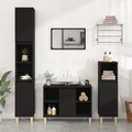 vidaXL, vidaXL Waschbeckenunterschrank Schwarz 80x33x60 cm Holzwerkstoff