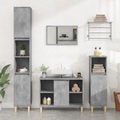 vidaXL, vidaXL Waschbeckenunterschrank Betongrau 80x33x60 cm Holzwerkstoff