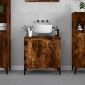 vidaXL, vidaXL Waschbeckenunterschrank Räuchereiche 58x33x60 cm Holzwerkstoff