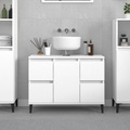 vidaXL, vidaXL Waschbeckenunterschrank Weiß 80x33x60 cm Holzwerkstoff