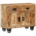 vidaXL, vidaXL Sideboard 80x30x65 cm Massives Raues Mangoholz