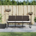 vidaXL, vidaXL Gartenbank 3-Sitzer mit Kissen Braun PP-Rattan
