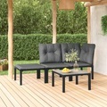 vidaXL, vidaXL 4-tlg. Garten-Lounge-Set Schwarz und Grau Poly Rattan
