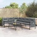 vidaXL, vidaXL Garten-Ecksofa Anthrazit Stahl und Textilene