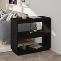 vidaXL, vidaXL Bücherregal Schwarz 80x35x71 cm Massivholz Kiefer