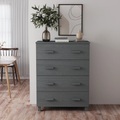 vidaXL, vidaXL Sideboard HAMAR Dunkelgrau 79x40x103,5 cm Massivholz Kiefer