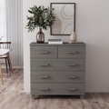 vidaXL, vidaXL Sideboard HAMAR Hellgrau 79x40x80 cm Massivholz Kiefer