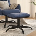 vidaXL, vidaXL Fußhocker Blau 60x60x39 cm Stoff und Kunstleder