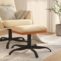 vidaXL, vidaXL Fußhocker Creme 60x60x39 cm Stoff und Kunstleder