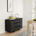 vidaXL, vidaXL Sideboard mit 3 Schubladen Schwarz 120x41x75 cm Holzwerkstoff