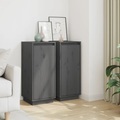 vidaXL, vidaXL Sideboards 2 Stk. Grau 31,5x34x75 cm Massivholz Kiefer