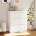 vidaXL, vidaXL Sideboards 2 Stk. Weiß 32x34x75 cm Massivholz Kiefer