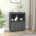 vidaXL, vidaXL Sideboard Grau 60x34x75 cm Massivholz Kiefer