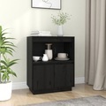 vidaXL, vidaXL Sideboard Schwarz 60x34x75 cm Massivholz Kiefer