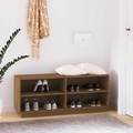 vidaXL, vidaXL Schuhregal Honigbraun 110x34x45 cm Massivholz Kiefer