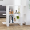 vidaXL, vidaXL Bücherregal/Raumteiler Hochglanz-Weiß 100x30x87 cm