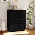 vidaXL, vidaXL Sideboards 2 Stk. Schwarz 32x34x75 cm Massivholz Kiefer