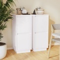 vidaXL, vidaXL Sideboards 2 Stk. Weiß 31,5x34x75 cm Massivholz Kiefer