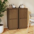 vidaXL, vidaXL Sideboards 2 Stk. Honigbraun 31,5x34x75 cm Massivholz Kiefer