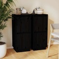 vidaXL, vidaXL Sideboards 2 Stk. Schwarz 31,5x34x75 cm Massivholz Kiefer
