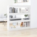 vidaXL, vidaXL Bücherregal/Raumteiler Hochglanz-Weiß 100x30x103 cm