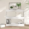 vidaXL, vidaXL Bücherregal/Raumteiler Hochglanz-Weiß 80x30x72 cm