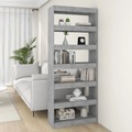 vidaXL, vidaXL Bücherregal/Raumteiler Betongrau 80x30x198 cm Holzwerkstoff