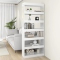 vidaXL, vidaXL Bücherregal/Raumteiler Hochglanz-Weiß 80x30x198cm Holzwerkstoff