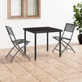 vidaXL, vidaXL Klappbare Gartenstühle 2 Stk. Schwarz Stahl und Textilene