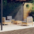 vidaXL, vidaXL 5-tlg. Garten-Lounge-Set mit Grauen Kissen Kiefernholz