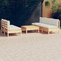 vidaXL, vidaXL 6-tlg. Garten-Lounge-Set mit Creme Kissen Kiefernholz